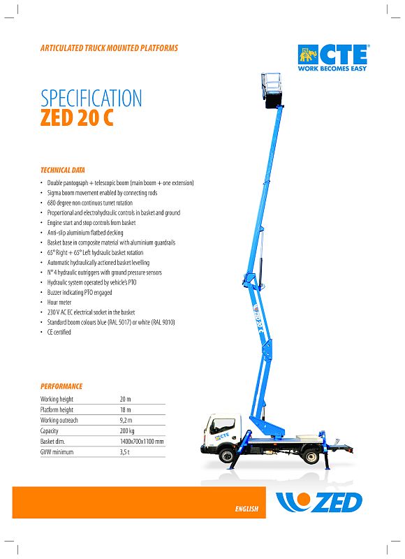 Autoplošina 3,5 t / 20 m